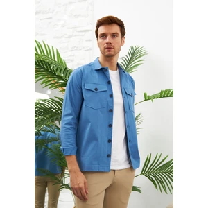 Comfort Fit Erkek Saks Gömlek Ceket MARS31