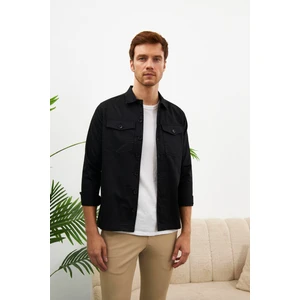 Comfort Fit Erkek Siyah Gömlek Ceket MARS31