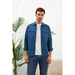 Comfort Fit Erkek Petrol Gömlek Ceket MARS31
