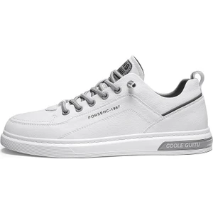 Erkek Ayakkabıları Sonbahar ve Kış Erkek Rahat Deri Ayakkabı Erkek Çok Yönlü Spor Moda Ayakkabılar Erkek Kalın Tabanlı Küçük Beyaz Spor Ayakkabı (Yurt Dışından)