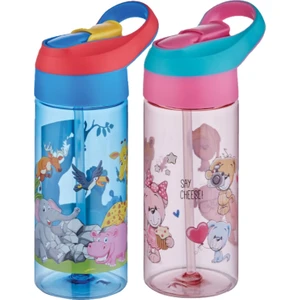 Fiftyfifty 2 Li Set 500ML Tritan Kalın Pipetli Çocuk Okul Su Matarası
