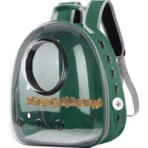 Kuş Taşıyıcı Kafes Örgü Çanta Pet Papağan Seyahat Nefes Alabilir Sırt Çantası Yeşil (Yurt Dışından)