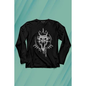 Kendim Seçtim Viking Fenrir Wolf Head Vikings Kurt Kafa Uzun Kollu Tişört Baskılı T-Shirt