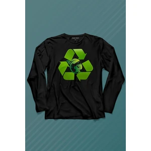 Kendim Seçtim Geri Dönüşüm Temiz Yeşil Çevre Duyarlılığı Uzun Kollu Tişört Baskılı T-Shirt