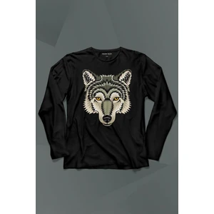 Kendim Seçtim Wolf Head Kurt Silüeti Kafa Bozkurt Uzun Kollu Tişört Baskılı T-Shirt