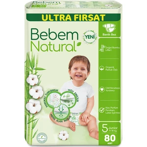 Bebem Natural Bebek Bezi Ultra Fırsat Paketi Maxi 5 Numara 80 Adet (80 x 1 Paket)