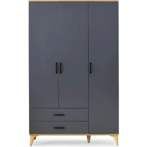 Erezoğulları Mobilya Kumsal 3 Kapılı 2 Çekmeceli Gardrop Elbise Dolabı 120X48X195CM