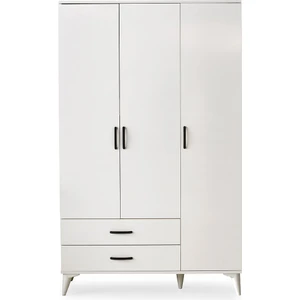Erezoğulları Mobilya Kumsal 3 Kapılı 2 Çekmeceli Gardrop Elbise Dolabı 120X48X195CM