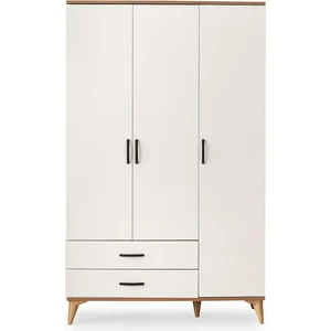Erezoğulları Mobilya Kumsal 3 Kapılı 2 Çekmeceli Gardrop Elbise Dolabı 120X48X195CM