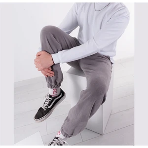 Kadın Erkek Gri Cepli Paçası Lastikli Polar Eşofman Altı