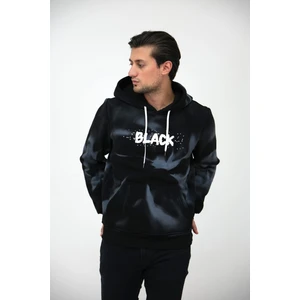 Kapişonlu Yıkamalı Baskılı 3iplik Sweatshirt Hoodie