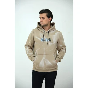 Kapişonlu Yıkamalı Baskılı 3iplik Sweatshirt Hoodie