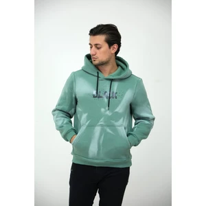 Kapişonlu Yıkamalı Baskılı 3iplik Sweatshirt Hoodie