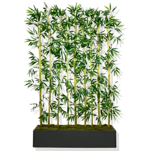 Bambu Seperatör 180 cm 9 Adet Bambu 100 cm Antrasit Saksı
