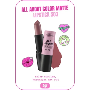 All About Color Matte Lipstick Nemlendirici Mat Ruj - 503 Table For Two - Pembe
