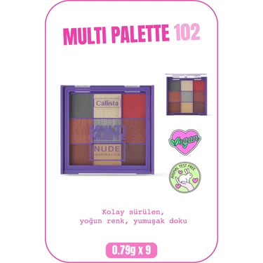Multi Palette Eyeshadow Mat Ve Işıltılı Toz Göz Farı Paleti - 102 Nude