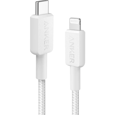 Anker 322 USB-C to Apple iPhone Lightning 1.8m MFI Lisanslı Şarj/Data Kablosu - Beyaz - A81B6