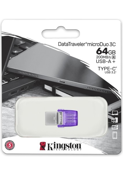 KINGSTON 64GB DTDuo 3C DTDUO3CG3/64GB USB Bellek