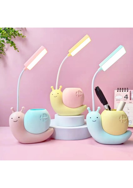 Masa Lambası Salyangoz Gece Lambası USB Şarj Edilebilir LED Masa Lambası Çocuk Göz Koruması Masa Lambası Okuma Lambası (Yurt Dışından)