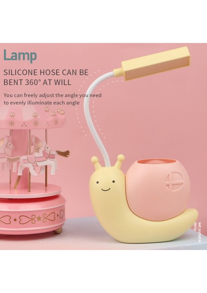 Masa Lambası Salyangoz Gece Lambası USB Şarj Edilebilir LED Masa Lambası Çocuk Göz Koruması Masa Lambası Okuma Lambası (Yurt Dışından)