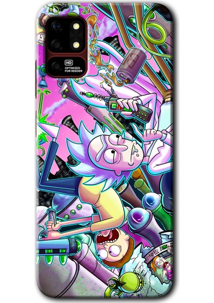 Reeder S19 Max Kılıf Hd Desen Baskılı Arka Kapak + Kırılmaz Cam - Graffiti Çizgi Film