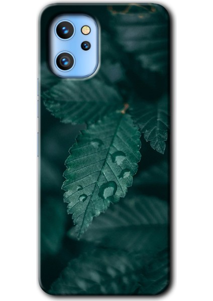 Reeder S19 Max Pro Kılıf Hd Desen Baskılı Arka Kapak + Kırılmaz Cam - Yağmurlu Yaprak
