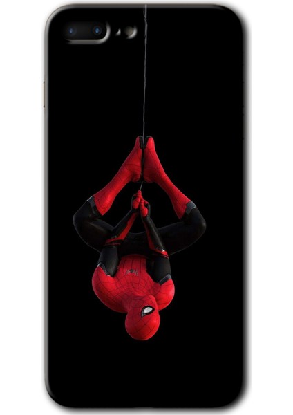 Apple iPhone 7 Plus Kılıf Hd Desen Baskılı Arka Kapak + Kırılmaz Cam - Örümcek Adam