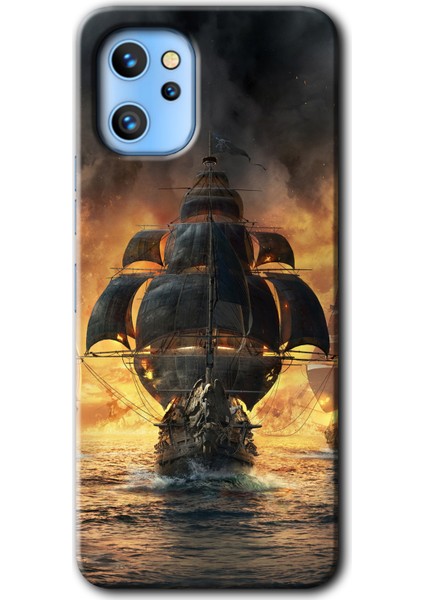 Reeder S19 Max Pro Kılıf Hd Desen Baskılı Arka Kapak + Kırılmaz Cam - Siyah Inci