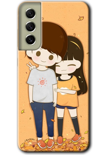 Galaxy S21 Fe Kılıf Hd Desen Baskılı Arka Kapak + Kırılmaz Cam - Şıpsevdi Çift
