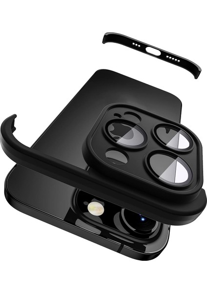 Iphone 14 Pro Max Uyumlu Kamera Lens Koruyucu ve Çerçeve Koruyucu Kılıf