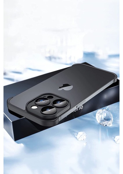 Iphone 14 Pro Max Uyumlu Kamera Lens Koruyucu ve Çerçeve Koruyucu Kılıf