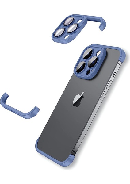 Iphone 14 Pro Uyumlu Kamera Lens Koruyucu ve Çerçeve Koruyucu Kılıf