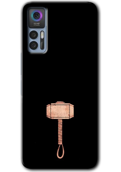 Tcl 30 Kılıf Hd Desen Baskılı Arka Kapak + Kırılmaz Cam - Thor Çekiç