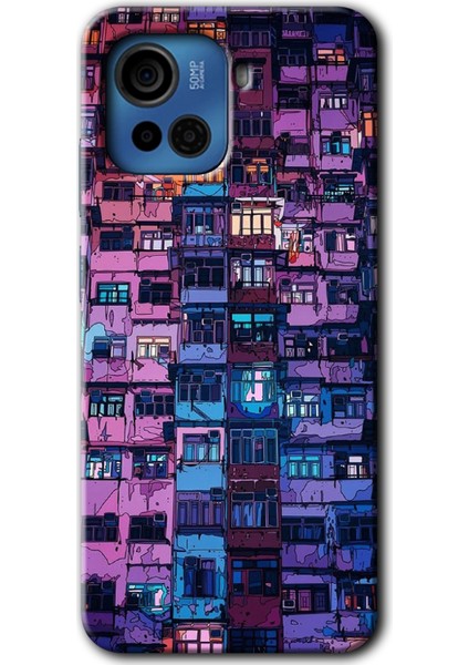 Casper Via F30 Plus Kılıf Hd Desen Baskılı Arka Kapak - Şehir Görünümü