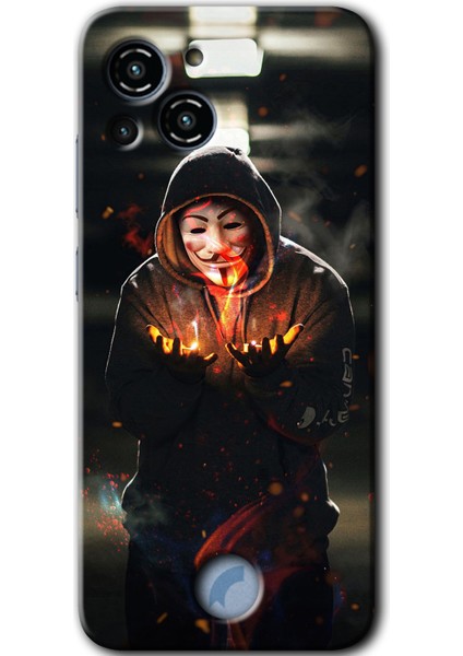 Reeder S23 Pro Max Kılıf Hd Desen Baskılı Arka Kapak + Kırılmaz Cam - V For Fire