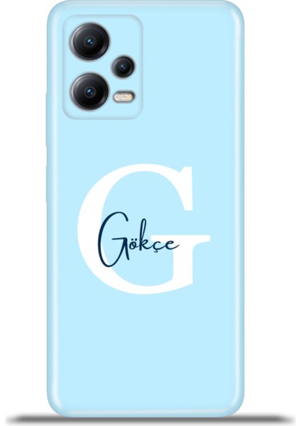 Xiaomi Redmi Note 12 5g Kılıf Silikon Esnek Kamera Koruma Kişiye Özel Isim Harf Zao Mavi - G