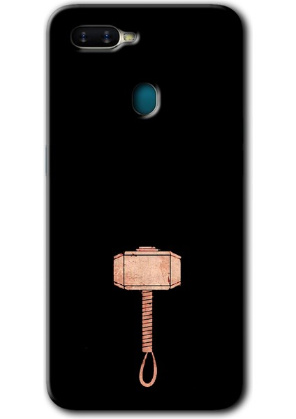 Oppo A5S Kılıf Hd Desen Baskılı Arka Kapak + Kırılmaz Cam - Thor Çekiç