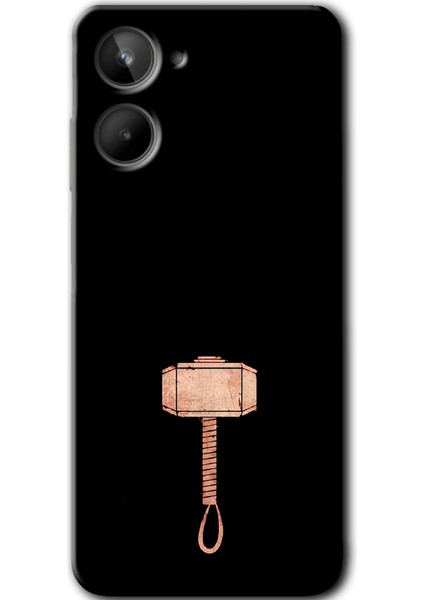 Realme 10 4g Uyumlu Kılıf Hd Desen Baskılı Arka Kapak + Kırılmaz Cam - Thor Çekiç