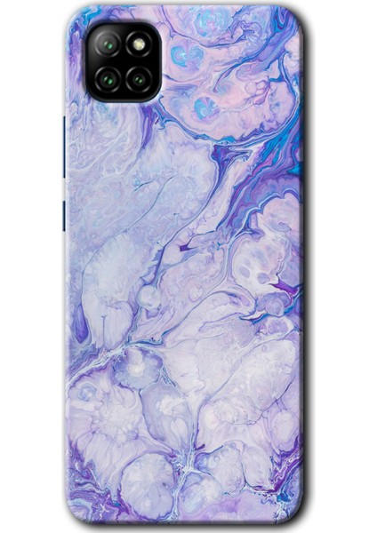 Casper Via E30 Kılıf Hd Desen Baskılı Arka Kapak + Kırılmaz Cam - Spots Lilac