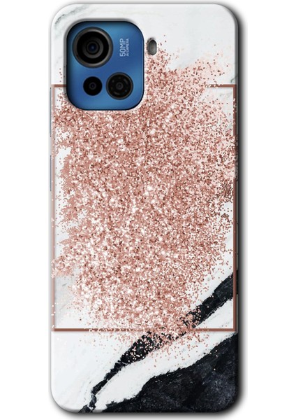 Casper Via F30 Plus Kılıf Hd Desen Baskılı Arka Kapak - Simli Mermer