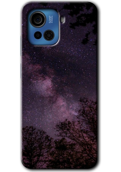 Casper Via F30 Plus Kılıf Hd Desen Baskılı Arka Kapak + Kırılmaz Cam - Gece Galaksi
