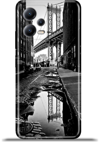 Xiaomi Redmi Note 12 5g Kılıf Esnek Silikon Kamera Koruma 4K Desenli Özel Tasarım - Manhattan Bridge