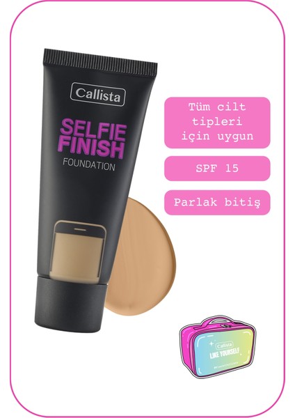 Selfie Finish Spf 15 Parlak Bitişli Fondöten - 150 Sand - Koyu Bej modelleri