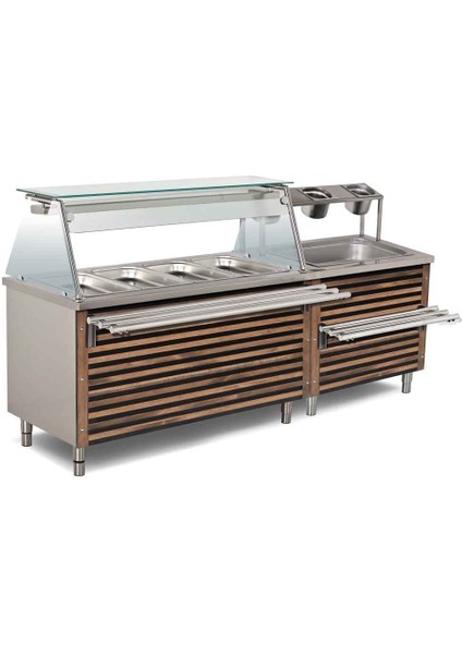 Emp.ben.41 Servis Ünitesi Üst Raflı Sürgü Standlı