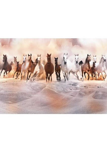 3D Koşan Atlar Desenli Isı ve Ses Yalıtımlı Sağlıklı Tekstil Duvar Kağıdı fırsatları