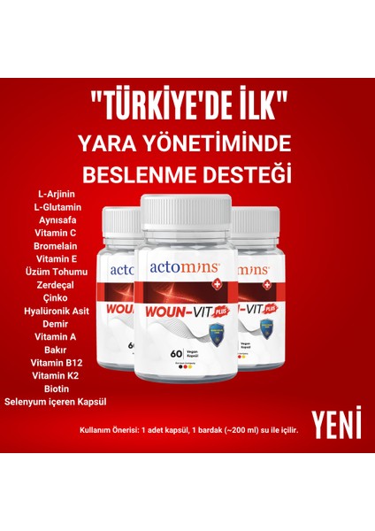 Woun-Vit Plus 60 Kapsül  Takviye Edici Gıda