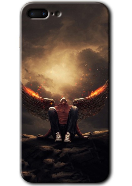 Apple iPhone 7 Plus Kılıf Hd Desen Baskılı Arka Kapak - Wings Of Power