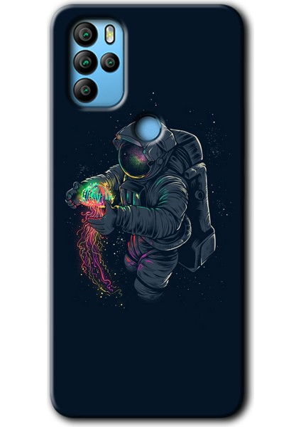 Omix X500 Kılıf Hd Desen Baskılı Arka Kapak + Kırılmaz Cam - Astronot Kıyafeti