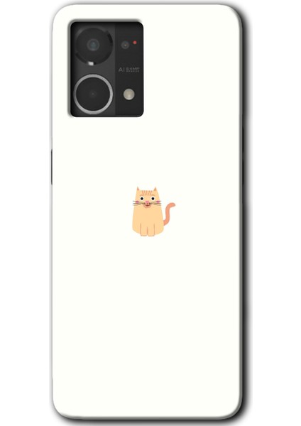Oppo Reno 7 4g Kılıf Hd Desen Baskılı Arka Kapak - Cat Minimalism