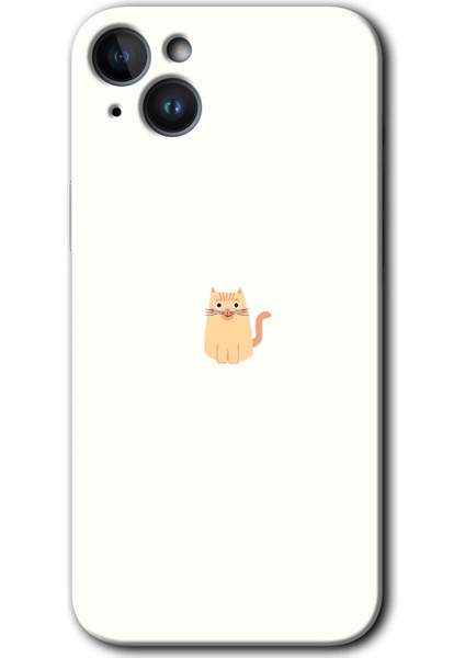 Apple iPhone 14 Kılıf Hd Desen Baskılı Arka Kapak - Cat Minimalism